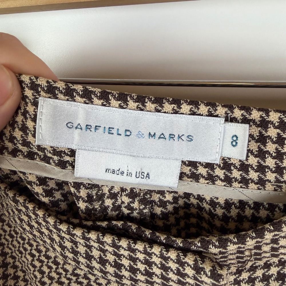 Garfield & Marks Continental Pkt Pants Sz‎ 8 VTG Houndstooth USA Academia Office - Picture 6 of 11